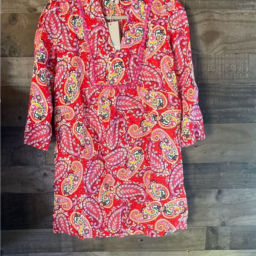 Boden Red Paisley Mini Dress